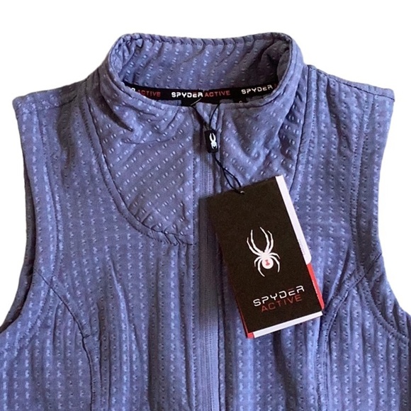 SPYDER ACTIVE NEW WITH TAGS ZIP UP WOMENS VEST SMALL WARMING TECH FLEECE BLUE - Picture 3 of 7